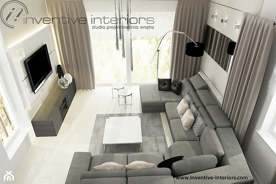 Inventive Interiors - Klimatyczny dom w beżach i szarości - Salon, styl minimalistyczny - zdjęcie od Inventive Interiors