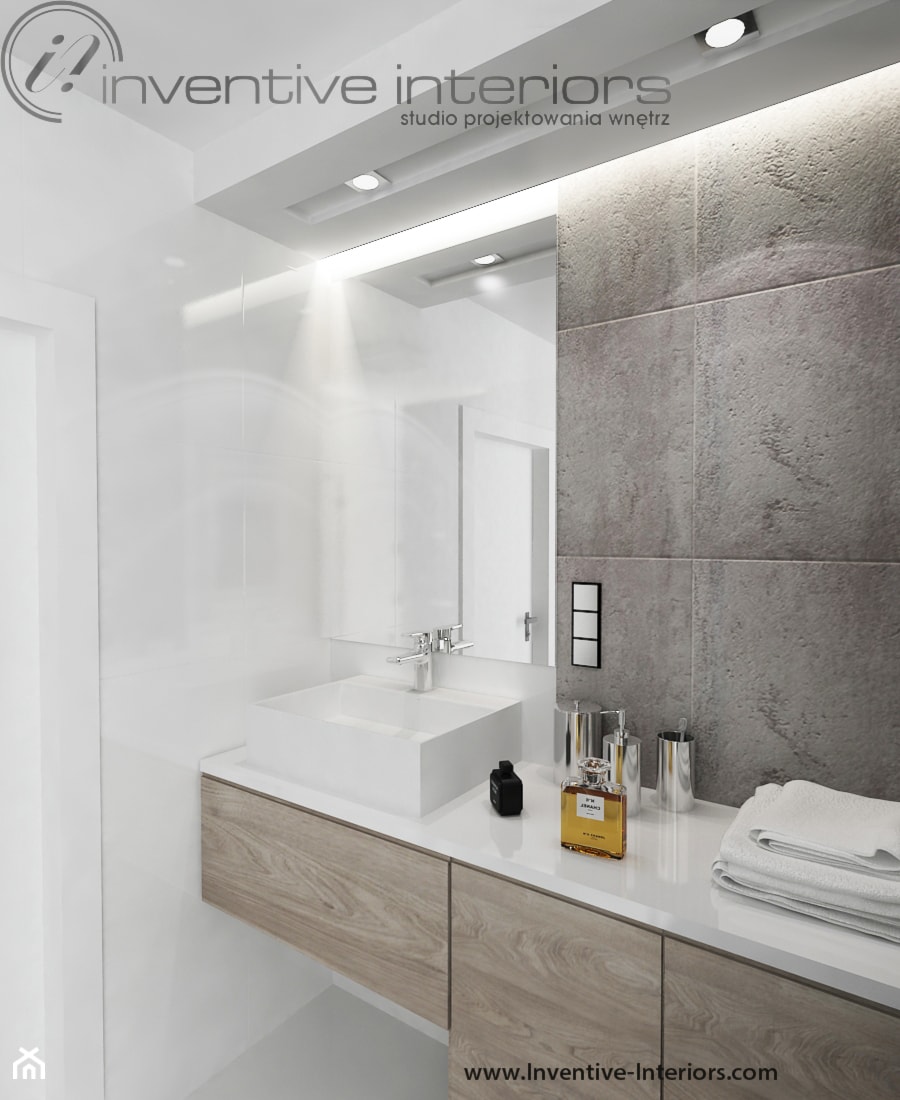 Inventive Interiors - Męskie mieszkanie z betonem - Łazienka, styl minimalistyczny - zdjęcie od Inventive Interiors