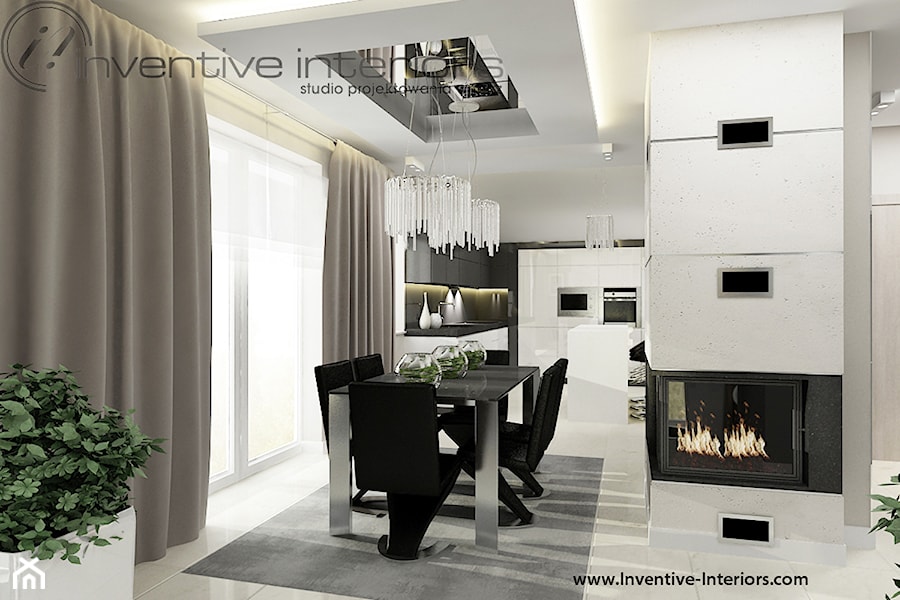 Inventive Interiors - Klimatyczny dom w beżach i szarości - Jadalnia, styl glamour - zdjęcie od Inventive Interiors