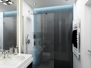 Inventive Interiors - Projekt biało-czarnego mieszkania 55m2 - Łazienka, styl minimalistyczny - zdjęcie od Inventive Interiors