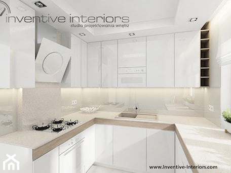Aranżacje wnętrz - Kuchnia: Inventive Interiors - Jasne mieszkanie 46m2 - Kuchnia, styl nowoczesny - Inventive Interiors. Przeglądaj, dodawaj i zapisuj najlepsze zdjęcia, pomysły i inspiracje designerskie. W bazie mamy już prawie milion fotografii!