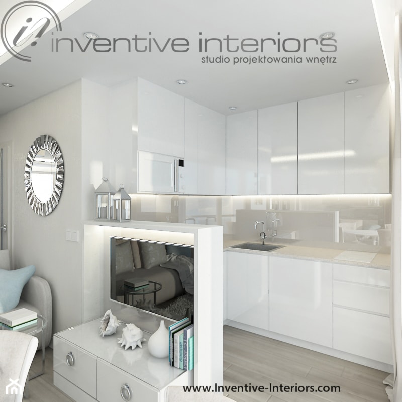 Inventive Interiors - Projekt apartamentu nad morzem 30m2 - Kuchnia, styl nowoczesny - zdjęcie od Inventive Interiors