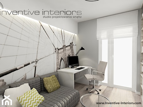 Aranżacje wnętrz - Biuro: Inventive Interiors - Projekt mieszkania 95m2 - Biuro, styl nowoczesny - Inventive Interiors. Przeglądaj, dodawaj i zapisuj najlepsze zdjęcia, pomysły i inspiracje designerskie. W bazie mamy już prawie milion fotografii!