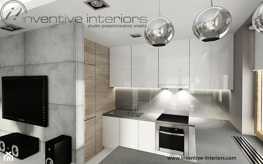 Inventive Interiors - Męskie mieszkanie z betonem - Kuchnia, styl nowoczesny - zdjęcie od Inventive Interiors