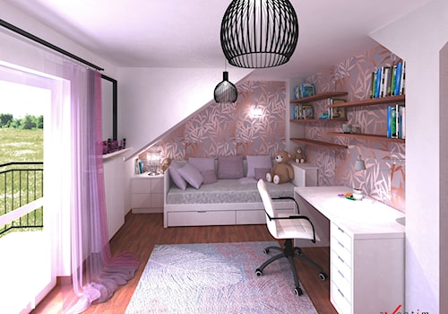 Pokój dla dziewczynki - Średni różowy pokój dziecka dla dziecka dla nastolatka dla dziewczynki - zdjęcie od Axentim