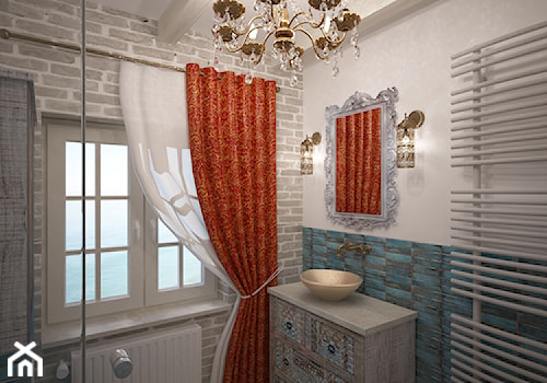 Łazienka - Średnia łazienka z oknem, styl rustykalny - zdjęcie od Axentim