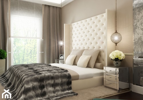 WILD GOLD DREAMS - 20m2 - Mała średnia beżowa sypialnia, styl tradycyjny - zdjęcie od HOMO DECO Katarzyna Maciejewska