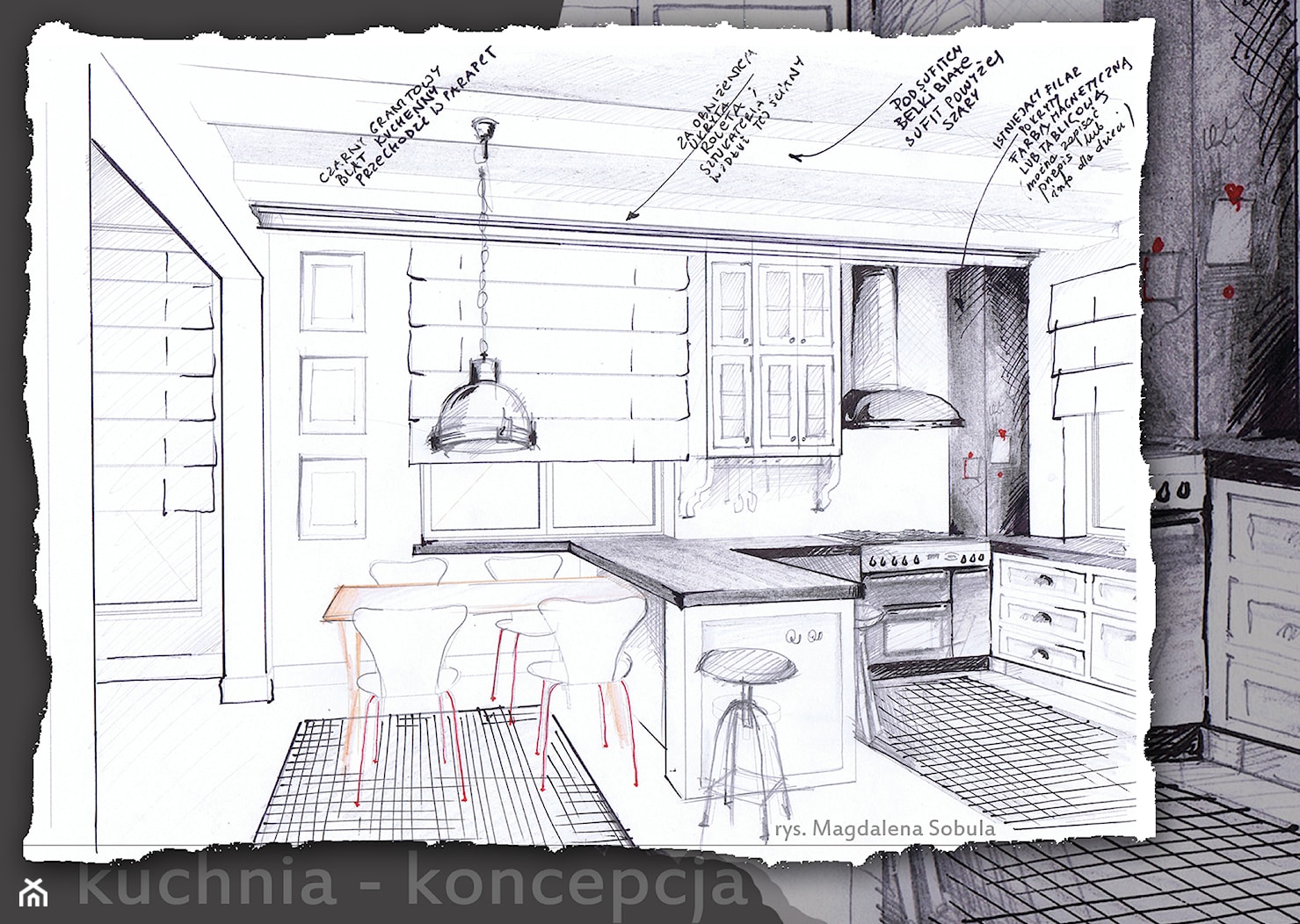 Rysunek koncepcyjny do projektu "Dom pod miastem" - zdjęcie od Magdalena Sobula Pracownia Projektowa Pe2 - Homebook