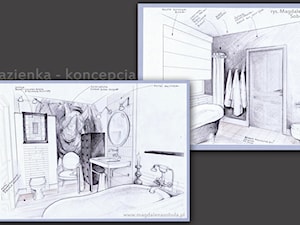 Rysunek koncepcyjny do projektu łazienki - zdjęcie od Magdalena Sobula Pracownia Projektowa Pe2