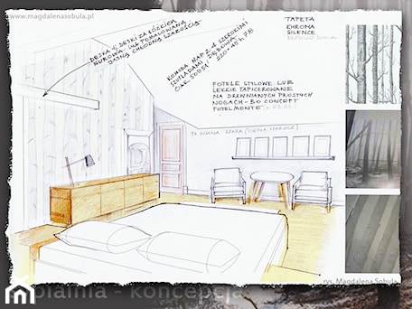 Aranżacje wnętrz - Sypialnia: Rysunek koncepcyjny do projektu "Dom pod miastem" - Magdalena Sobula Pracownia Projektowa Pe2. Przeglądaj, dodawaj i zapisuj najlepsze zdjęcia, pomysły i inspiracje designerskie. W bazie mamy już prawie milion fotografii!