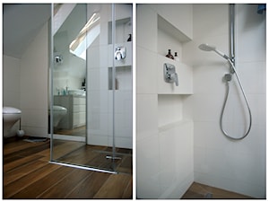 Biała łazienka ze skosem - zdjęcie od Magdalena Sobula Pracownia Projektowa Pe2