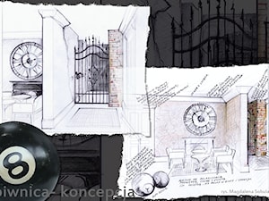 Rysunek koncepcyjny do projektu "Dom pod miastem" - zdjęcie od Magdalena Sobula Pracownia Projektowa Pe2