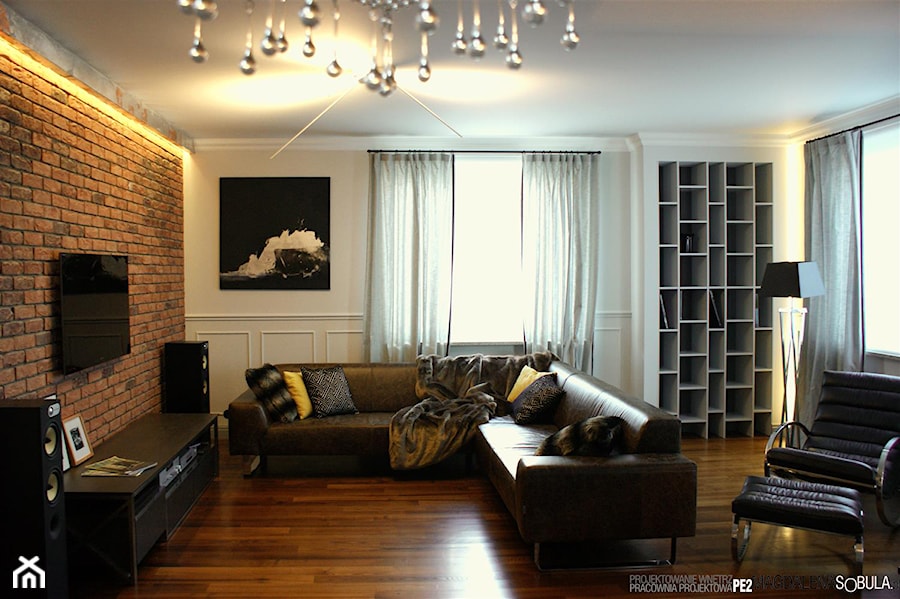 Apartament z elementami mieszkania we francuskiej kamienicy - Średni biały salon, styl nowoczesny - zdjęcie od Magdalena Sobula Pracownia Projektowa Pe2
