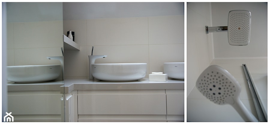 Biała łazienka ze skosem - zdjęcie od Magdalena Sobula Pracownia Projektowa Pe2