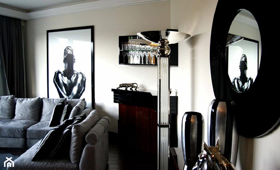 Salon w apartamencie w stylu nowoczesnym inspirowanym Art Deco - zdjęcie od Magdalena Sobula Pracownia Projektowa Pe2