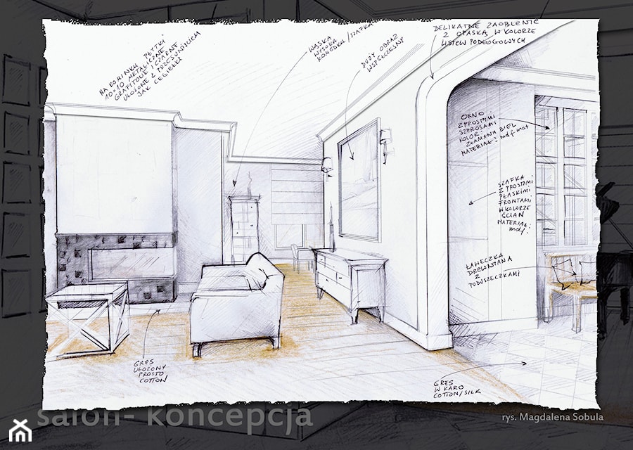 Rysunek koncepcyjny do projektu "Dom pod miastem" - zdjęcie od Magdalena Sobula Pracownia Projektowa Pe2