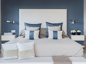 Klasyka zawsze w modzie - konkurs - Średnia beżowa niebieska sypialnia, styl tradycyjny - zdjęcie od D-ZONE