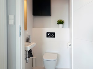 | PEPITKA I MIEDŹ | - Mała łazienka, styl minimalistyczny - zdjęcie od URZĄDZARNIA Marta Lebiedzińska