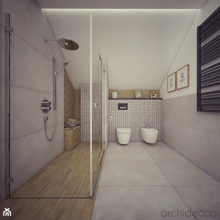łazienka na poddaszu - zdjęcie od archidecco