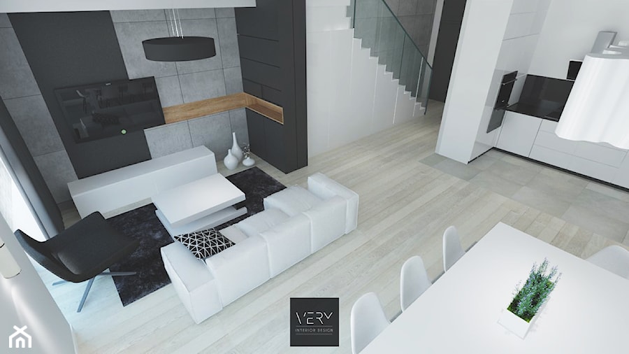 Salon + jadalnia - Wersja 1 - zdjęcie od VERY Interior Design - Projektowanie Wnętrz