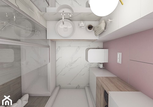 Pudrowa łazienka - zdjęcie od VERY Interior Design - Projektowanie Wnętrz