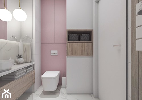 Pudrowa łazienka - zdjęcie od VERY Interior Design - Projektowanie Wnętrz