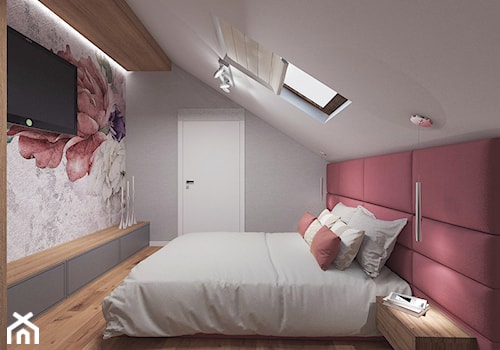Dom pod Kaliszem | Kotowiecko | 140 m2 - Średnia szara sypialnia na poddaszu, styl nowoczesny - zdjęcie od VERY Interior Design - Projektowanie Wnętrz