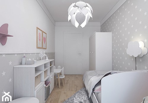 Kobiece mieszkanie w Poznaniu | Pokój Córki | 60m2 - Średni biały szary pokój dziecka dla dziecka dla chłopca, styl nowoczesny - zdjęcie od VERY Interior Design - Projektowanie Wnętrz