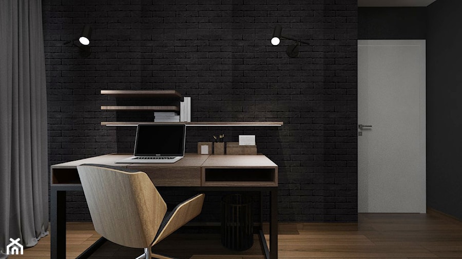 Biuro | Wersja 2 | Skarszewek - Małe czarne biuro, styl nowoczesny - zdjęcie od VERY Interior Design - Projektowanie Wnętrz