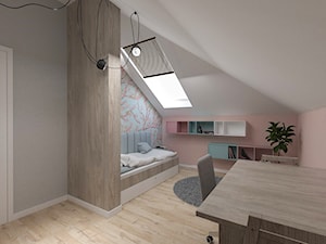 Dom pod Kaliszem | Kotowiecko | 140 m2 - Średni biały różowy niebieski pokój dziecka dla nastolatka dla dziewczynki, styl nowoczesny - zdjęcie od VERY Interior Design - Projektowanie Wnętrz