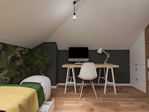 Dom pod Kaliszem | Kotowiecko | 140 m2 - Mały biały szary zielony pokój dziecka dla nastolatka dla chłopca, styl nowoczesny - zdjęcie od VERY Interior Design - Projektowanie Wnętrz