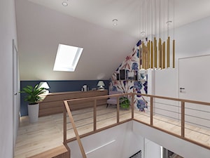 Dom pod Kaliszem | Kotowiecko | 140 m2 - Duży biały niebieski hol / przedpokój, styl nowoczesny - zdjęcie od VERY Interior Design - Projektowanie Wnętrz