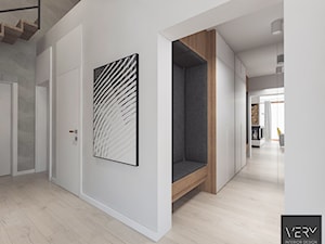 Dom pod Kaliszem | Kotowiecko | 140 m2 - Duży biały szary hol / przedpokój, styl nowoczesny - zdjęcie od VERY Interior Design - Projektowanie Wnętrz