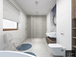 Dom pod Kaliszem | Kotowiecko | 140 m2 - Duża z punktowym oświetleniem łazienka z oknem, styl nowoczesny - zdjęcie od VERY Interior Design - Projektowanie Wnętrz