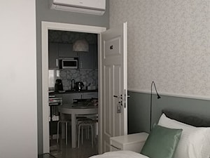 Apartament 01 - Mała szara sypialnia, styl tradycyjny - zdjęcie od Studio R35