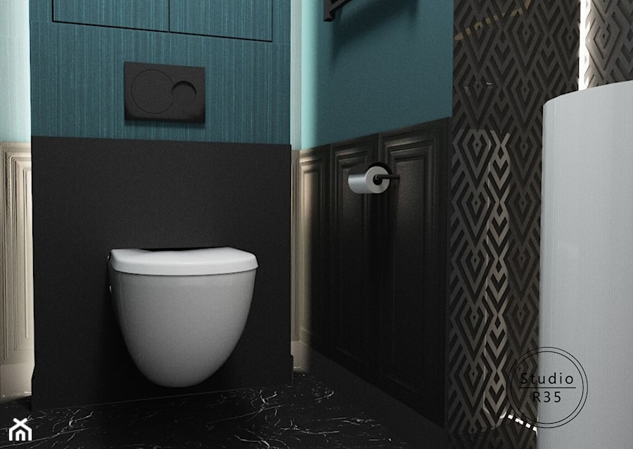 WC - Łazienka, styl glamour - zdjęcie od Studio R35