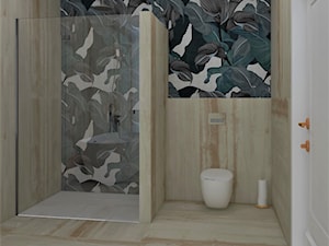 Mała bez okna z marmurową podłogą łazienka, styl glamour - zdjęcie od BIUROMETRY Szczecin architektura i wnętrza