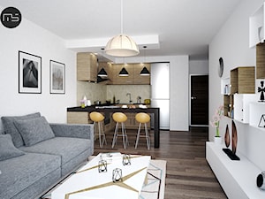 Mieszkanie M2 - Średnia otwarta z salonem z zabudowaną lodówką z lodówką wolnostojącą kuchnia w kształcie litery l w kształcie litery u, styl nowoczesny - zdjęcie od MS Group