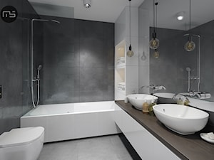 Mieszkanie M3 - Średnia bez okna z dwoma umywalkami łazienka, styl minimalistyczny - zdjęcie od MS Group