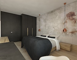 Średnia czarna szara sypialnia, styl industrialny - zdjęcie od AFD Pracownia Projektowa - Homebook