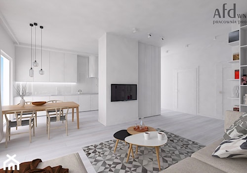 Mieszkanie w skandynawskim stylu - Średnia otwarta z salonem kuchnia jednorzędowa, styl skandynawski - zdjęcie od AFD Pracownia Projektowa