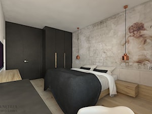 APARTAMENT MIEDŹ - Duża sypialnia, styl industrialny - zdjęcie od AFD Pracownia Projektowa