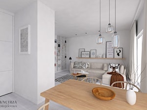 Mieszkanie w skandynawskim stylu - Średnia szara jadalnia w kuchni, styl skandynawski - zdjęcie od AFD Pracownia Projektowa