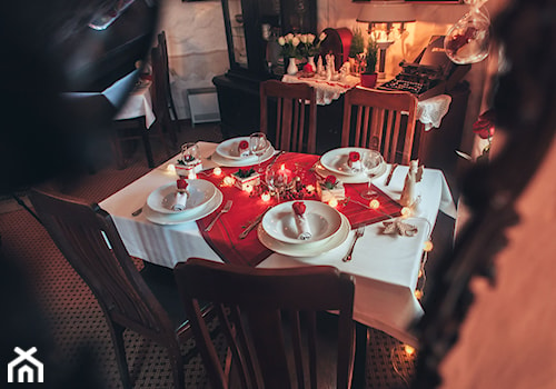 Restauracje - Średnia szara jadalnia jako osobne pomieszczenie, styl tradycyjny - zdjęcie od RoseBelle