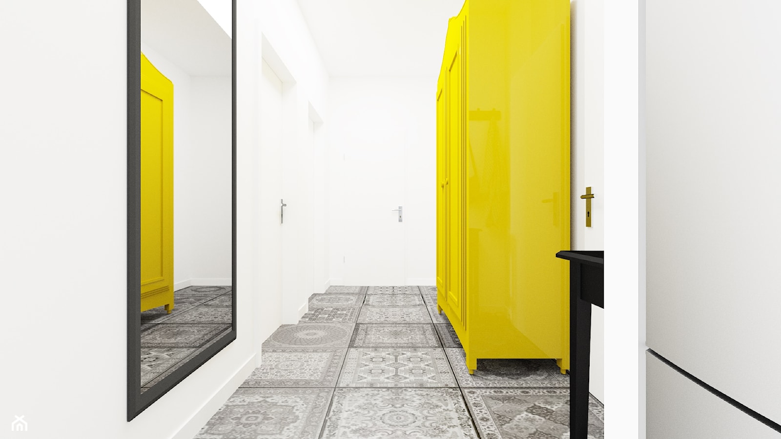 Przedpokój z żółtą szafą - zdjęcie od Drob Design - Homebook