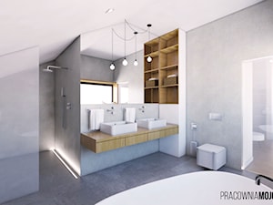 Wnętrza domu w Łodygowicach - Łazienka, styl minimalistyczny - zdjęcie od MOJO pracownia projektowa