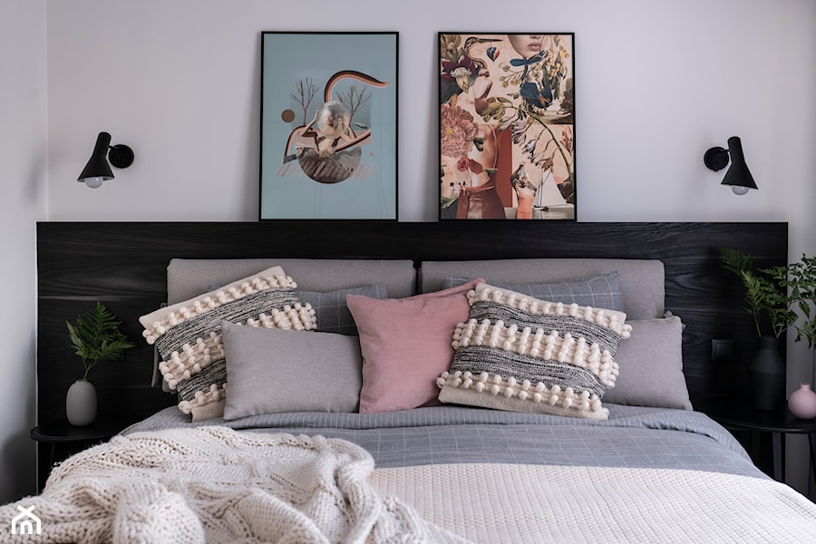 Giserska - Mała biała sypialnia, styl nowoczesny - zdjęcie od na-antresoli
