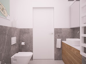 Mieszkanie w Poznaniu - Średnia bez okna z lustrem łazienka, styl minimalistyczny - zdjęcie od Ai Pracownia Projektowa