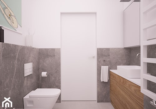 Mieszkanie w Poznaniu - Średnia bez okna z lustrem łazienka, styl minimalistyczny - zdjęcie od Ai Pracownia Projektowa