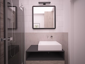 Mieszkanie w Lublinie - Mała bez okna z lustrem łazienka, styl nowoczesny - zdjęcie od Ai Pracownia Projektowa